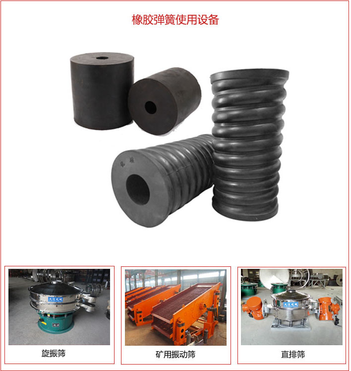 橡膠彈簧適用設備:旋振篩,礦用振動篩,直排篩等